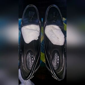 Covington Slip On 3" Heels Leather Uppers Black, 9 MED